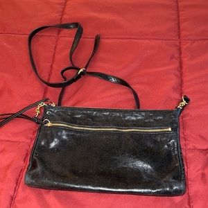Hobo black leather crossbody bag